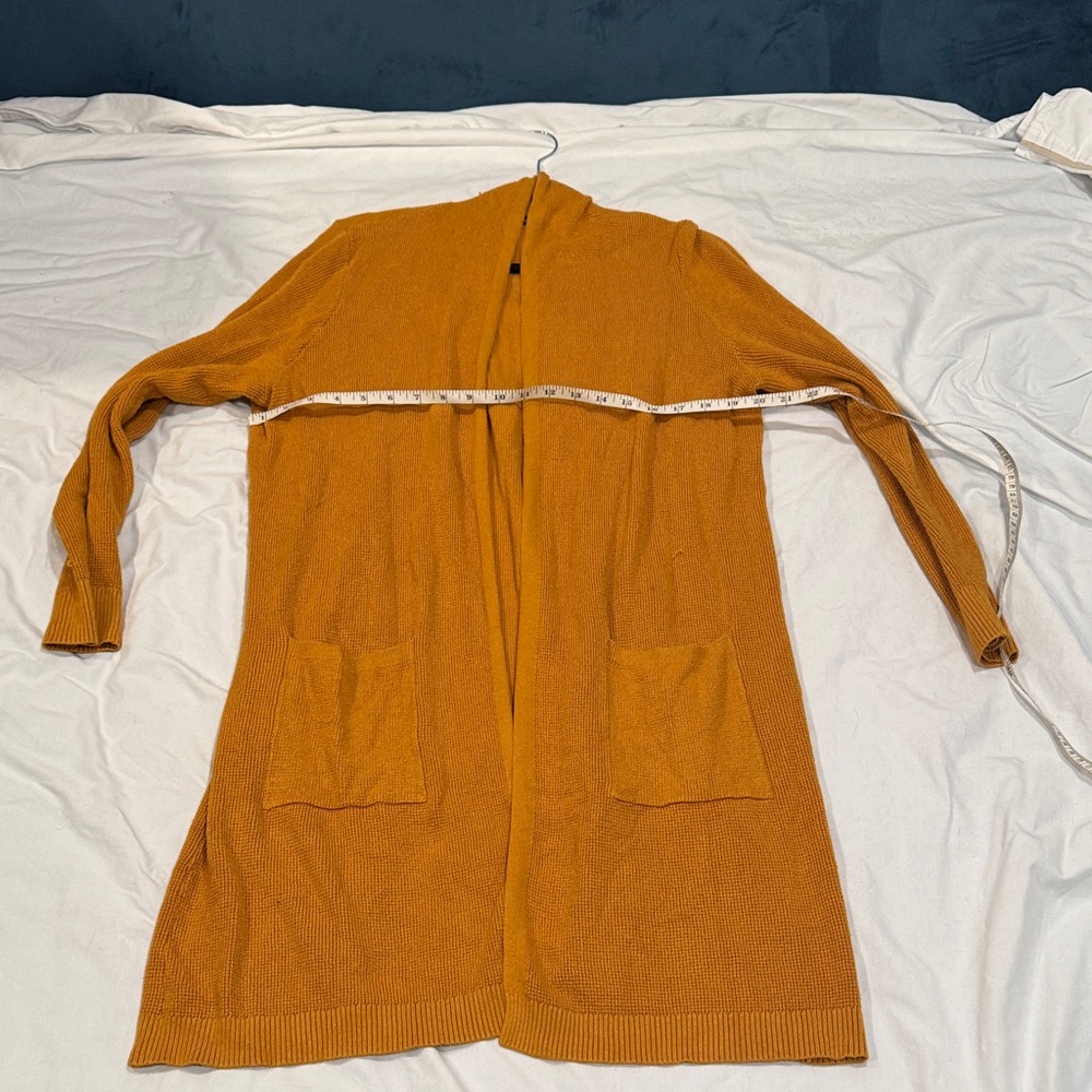 Women's Mustard Open Front Cardigan Sweater